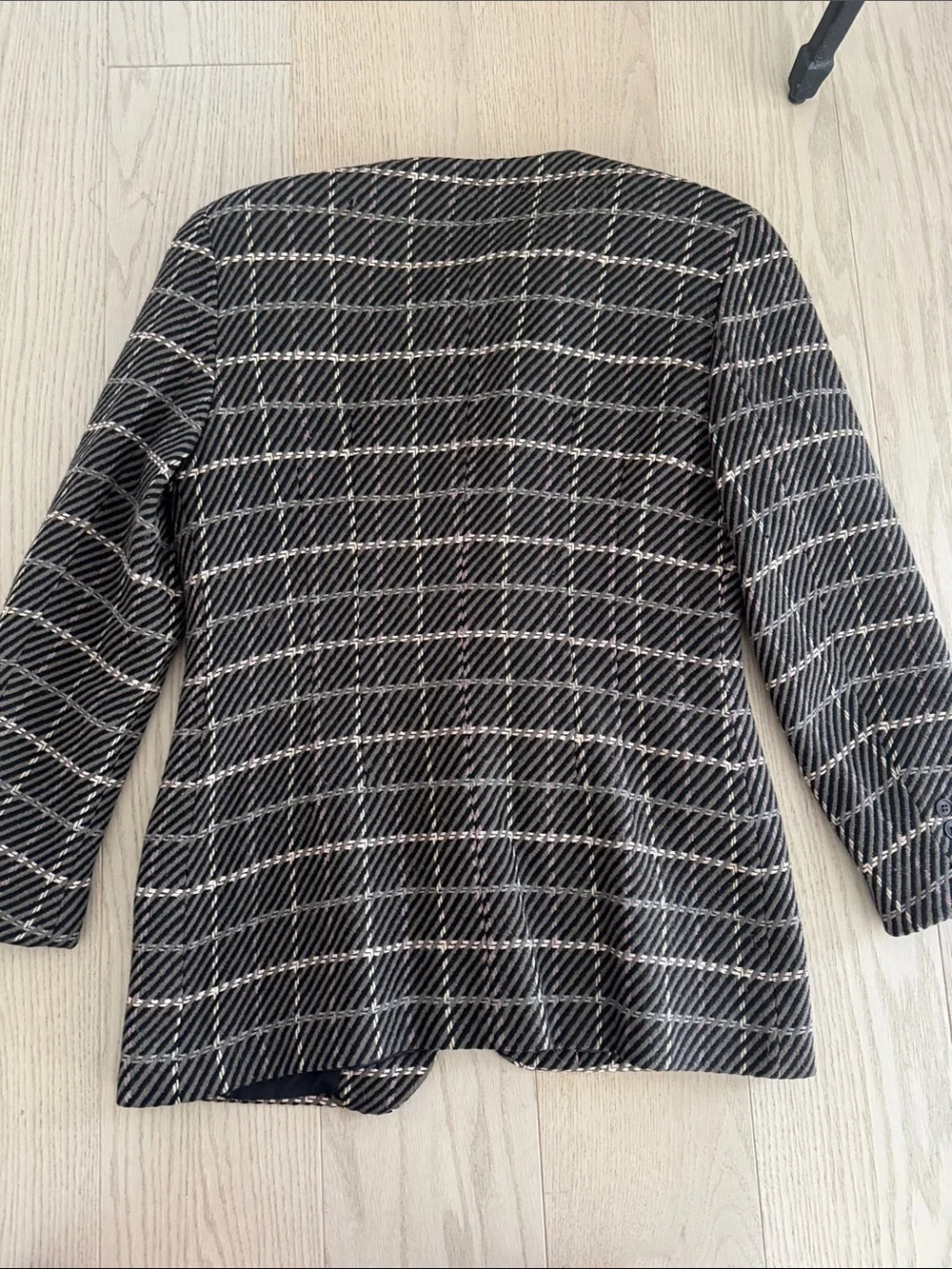 Dior Black Tweed Striped Button Jacket
